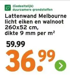 GAMMA Lattenwand Melbourne licht eiken en walnoot aanbieding