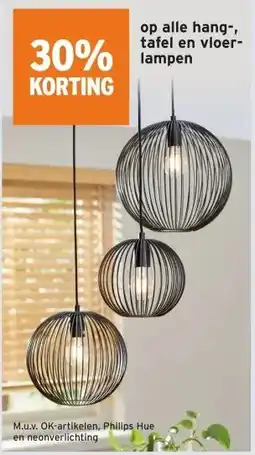 GAMMA op alle hang-, tafel en vloer- lampen aanbieding
