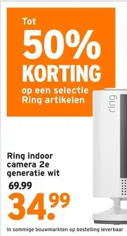 GAMMA Ring indoor camera 2e generatie wit aanbieding