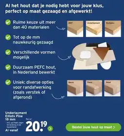 GAMMA Underlayment Elliots Pine 18 mm aanbieding