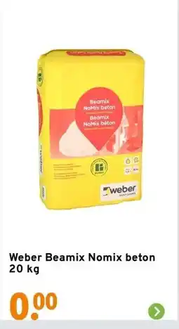 GAMMA Weber Beamix Nomix beton 20 kg aanbieding