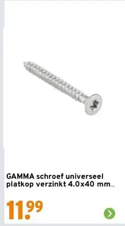 GAMMA GAMMA schroef universeel platkop verzinkt 4.0x40 mm 500 stuks aanbieding