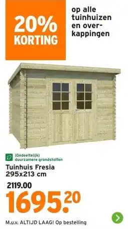 GAMMA Tuinhuis Fresia aanbieding