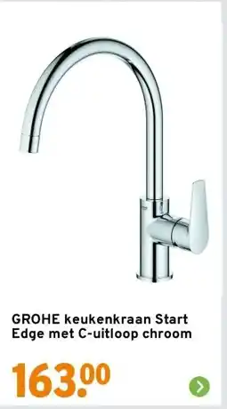 GAMMA GROHE keukenkraan Start Edge met C-uitloop chroom aanbieding