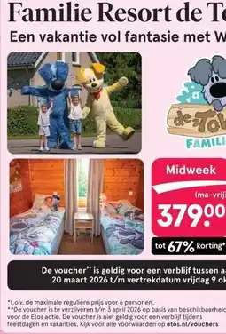 Etos Familie Resort de Tovertuin Een vakantie vol fantasie met Woezel en Pip! aanbieding