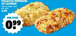 Boon`s Markt FOCACCIA PEPERONI OF CAPRESE aanbieding
