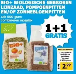 Boon`s Markt BIO+ BIOLOGISCHE GEBROKEN LIJNZAAD, POMPOENPITTEN EN/OF ZONNEBLOEMPITTEN aanbieding