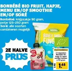 Boon`s Markt BONBÉBÉ BIO FRUIT, HAPJE, MENU EN/OF SMOOTHIE EN/OF SORÉ aanbieding