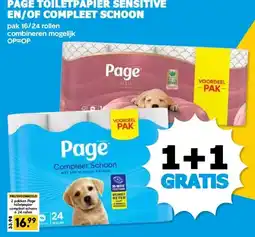 Boon`s Markt PAGE TOILETPAPIER SENSITIVE EN/OF COMPLEET SCHOON aanbieding