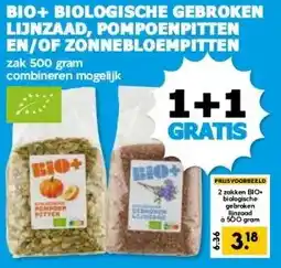 Boon`s Markt BIO+ BIOLOGISCHE GEBROKEN LIJNZAAD, POMPOENPITTEN EN/OF ZONNEBLOEMPITTEN aanbieding