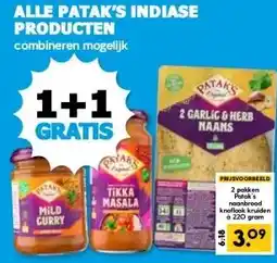 Boon`s Markt ALLE PATAK'S INDIASE PRODUCTEN aanbieding
