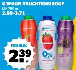 Boon`s Markt G'WOON VRUCHTENSIROOP aanbieding