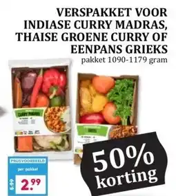 Boon`s Markt VERSPAKKET VOOR INDIASE CURRY MADRAS, THAISE GROENE CURRY OF EENPANS GRIEKS aanbieding