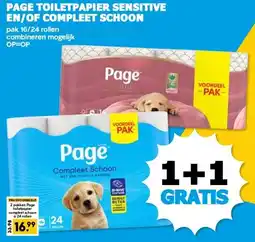 Boon`s Markt PAGE TOILETPAPIER SENSITIVE EN/OF COMPLEET SCHOON aanbieding