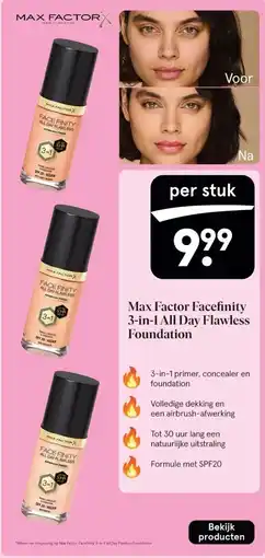 Etos Max Factor Facefinity 3-in-1 All Day Flawless Foundation aanbieding