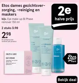 Etos Etos dames gezichtsver- zorging, -reiniging en maskers aanbieding
