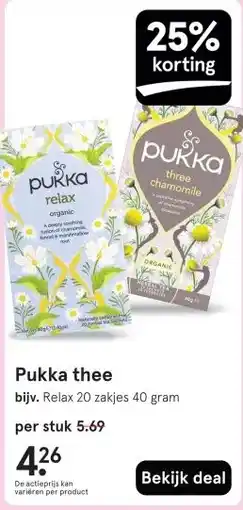 Etos Pukka thee aanbieding