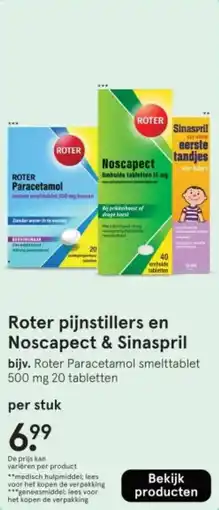 Etos Roter pijnstillers en Noscapect & Sinaspril aanbieding