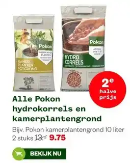 Welkoop Alle Pokon hydrokorrels en kamerplantengrond aanbieding