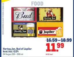 Makro Hertog Jan, Bud of Jupiler krat incl. 0.0% aanbieding