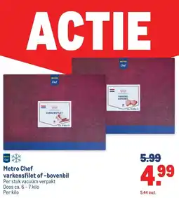 Makro Metro Chef varkensfilet of -bovenbil aanbieding