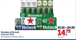 Makro Heineken of Grolsch tray incl. 0.0% aanbieding