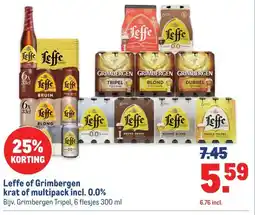Makro Leffe of Grimbergen krat of multipack incl. 0.0% aanbieding