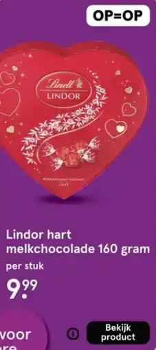 Etos Lindor hart melkchocolade aanbieding