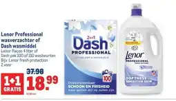 Makro Lenor Professional wasverzachter of Dash wasmiddel aanbieding