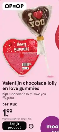 Etos Valentijn chocolade lolly en love gummies aanbieding