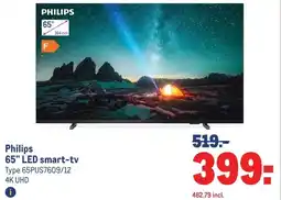 Makro Philips 65 LED smart-tv aanbieding