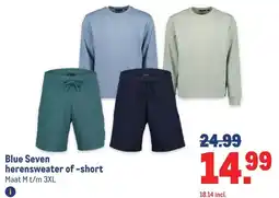 Makro Blue Seven herensweater of -short aanbieding