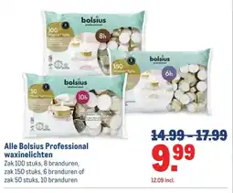 Makro Alle Bolsius Professional waxinelichten aanbieding