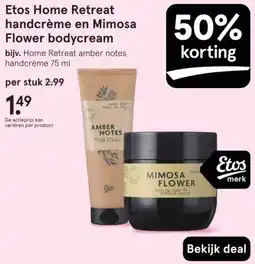 Etos Etos Home Retreat handcrème en Mimosa Flower bodycream aanbieding