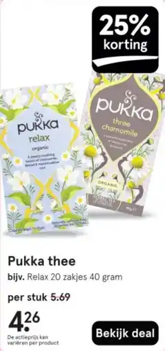 Etos Pukka thee aanbieding