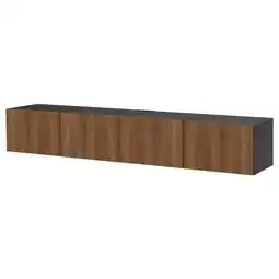 IKEA BestÅ Tv-meubel met deuren, zwartbruin/lappviken walnootpatroon, 240x42x38 cm aanbieding