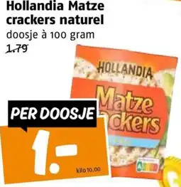 Poiesz Hollandia Matze crackers naturel aanbieding