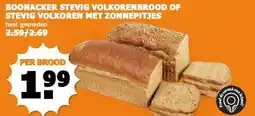 CoopCompact BOONACKER STEVIG VOLKORENBROOD OF STEVIG VOLKOREN MET ZONNEPITJES aanbieding