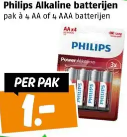 Poiesz Philips Alkaline batterijen aanbieding