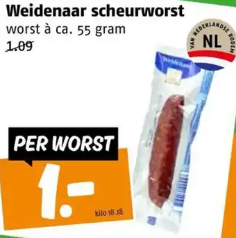 Poiesz Weidenaar scheurworst aanbieding