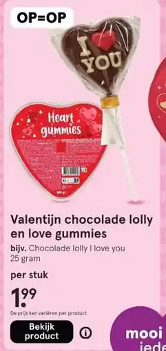 Etos Valentijn chocolade lollyen love gummies aanbieding
