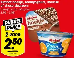 Poiesz Almhof hoekje, roomyoghurt, mousse of choco slagroom aanbieding