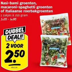 Poiesz Nasi-bami groenten, macaroni-spaghetti groenten of Italiaanse roerbakgroenten aanbieding