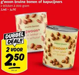 Poiesz G'woon bruine bonen of kapucijners aanbieding