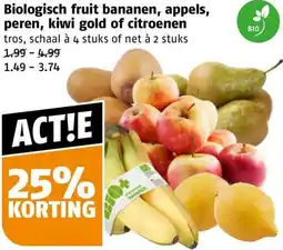 Poiesz Biologisch fruit bananen, appels, peren, kiwi gold of citroenen aanbieding