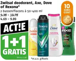 Poiesz Zwitsal deodorant, Axe, Dove of Rexona aanbieding