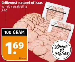 Poiesz Grillworst naturel of kaas aanbieding