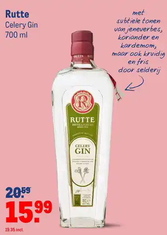 Makro Rutte Celery Gin 700 ml aanbieding