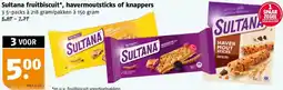 Poiesz Sultana fruitbiscuit, havermoutsticks of knappers aanbieding