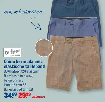 Makro Chino bermuda met elastische tailleband aanbieding